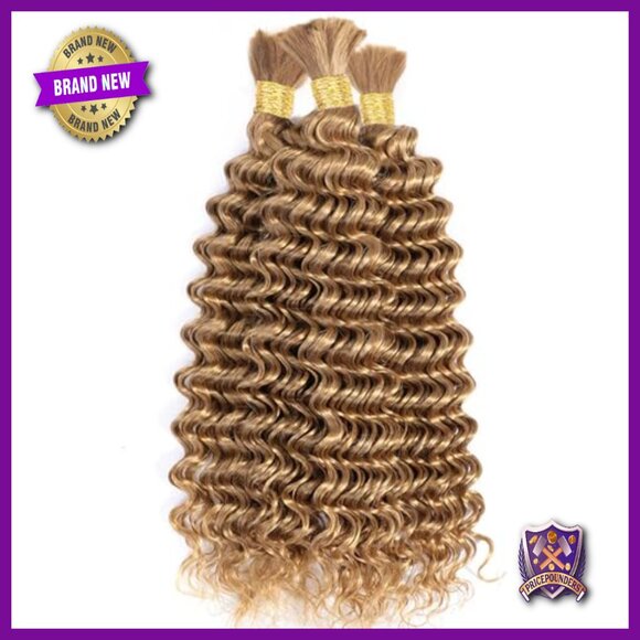 24 Inch Deep Wave Human Hair Extensions 2 Bundles Boho Braiding Hair main image 4